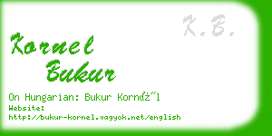 kornel bukur business card